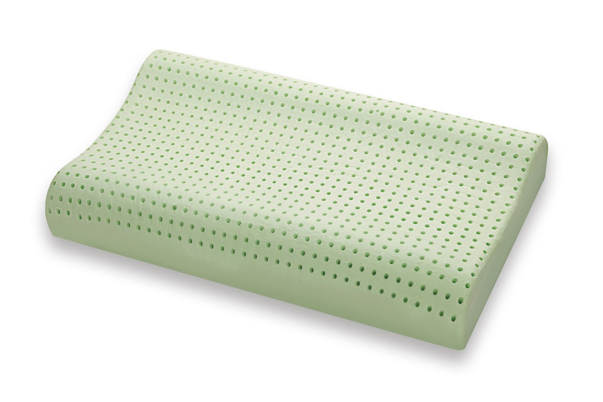 Bio Memory Foam Pillow model Bio Green wave-shaped