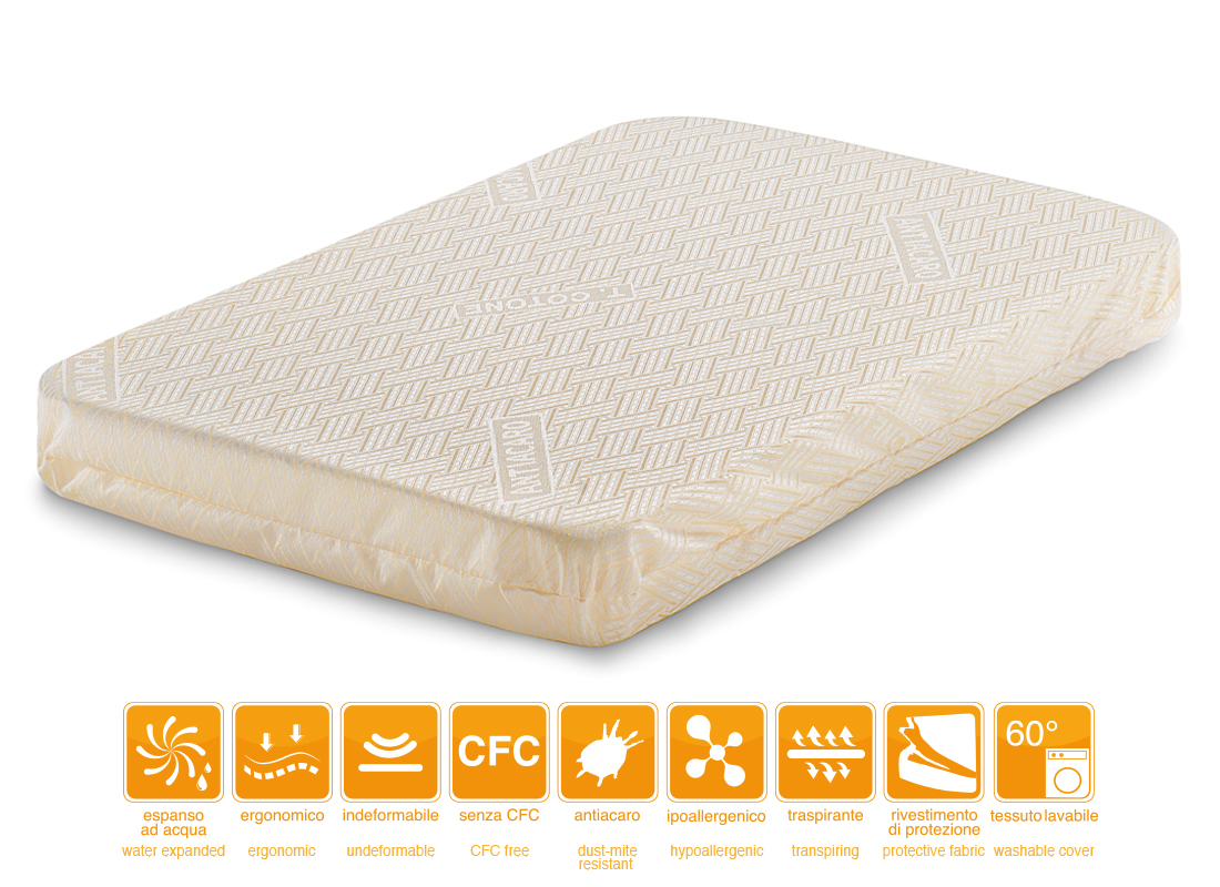 Mattress-Baby-Waterfoam-PISOLO-fabric - Marcapiuma